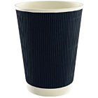 Zeus Packaging Black Ripple Cups 8oz