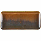 Terra Porcelain Rustic Copper Narrow Rectangular Platter 30