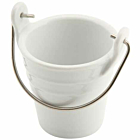 Genware Ceramic Bucket W/ St/St Handle 6.5cm Dia