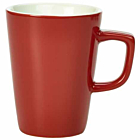 Genware Porcelain Red Latte Mug 34cl/12oz