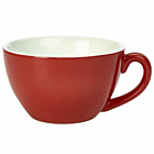 Genware Porcelain Red Bowl Shaped Cup 34cl/12oz
