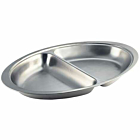 GenWare Stainless Steel Two Division Oval Banqueting Dish 50