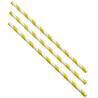 Paper Straws Yellow and White Stripes 20cm (500pcs)