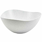 White Granite Melamine Triangular Buffet Bowl 35cm