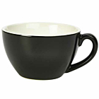 Genware Porcelain Black Bowl Shaped Cup 34cl/12oz