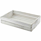 Wooden Crate White Wash Finish 35 x 23 x 8cm