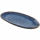 Terra Porcelain Aqua Blue Organic Platter 31cm