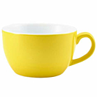 Genware Porcelain Yellow Bowl Shaped Cup 25cl/8.75oz