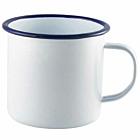 Enamel Mug White with Blue Rim 56.8cl/20oz