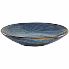 Terra Porcelain Aqua Blue Organic Coupe Bowl 21.5cm