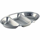 GenWare Stainless Steel Three Division Oval Vegetable Dish 3
