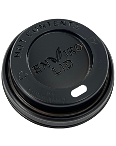 Zeus Packaging Black Compostable Lids 12/16oz