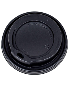 Black Plastic Sip Thru Lids 8oz