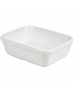 Genware Porcelain Rectangular Pie Dish 15.5x11.5cm/6 x 4.5"