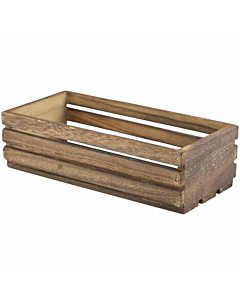 Wooden Crate Dark Rustic Finish 25 x 12 x 7.5cm