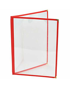 Red American Style A4 Menu Holder - 2 Page