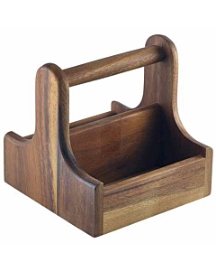 Small Dark Wood Table Caddy