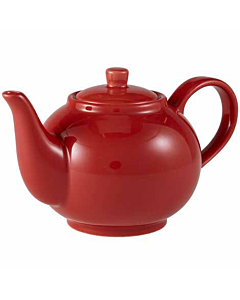 Genware Porcelain Red Teapot 45cl/15.75oz