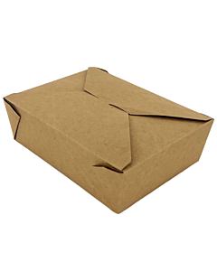 Zeus Packaging Medium Leakproof Brown Kraft Food Boxes No 8