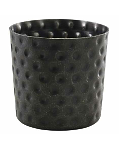 GenWare Black Vintage Steel Hammered Serving Cup  8.5 x 8.5c