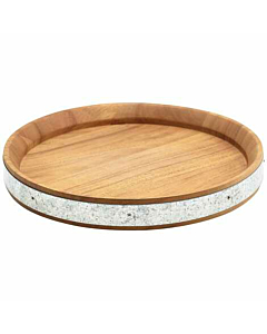 Acacia Wood Zinc Banded Serving Board 24cm