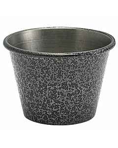 2.5oz Stainless Steel Ramekin Hammered Silver