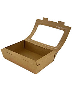 Zeus Packaging Compostable Kraft Large Window Boxes