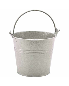 GenWare Galvanised Steel White Hammered Serving Bucket 10cm