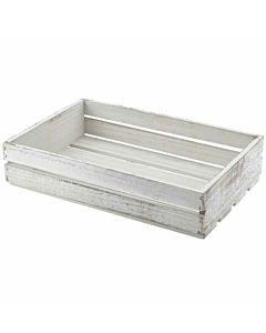 Wooden Crate White Wash Finish 35 x 23 x 8cm