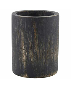 GenWare Black Wash Acacia Wood Cutlery Cylinder