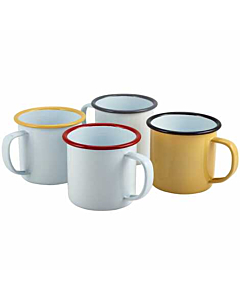 Enamel Mug White with Blue Rim 36cl/12.5oz