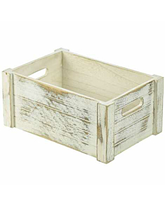 Wooden Crate White Wash Finish 34 x 23 x 15cm