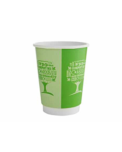 Vegware Green Tree Double Wall Hot Cups 12oz