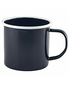 Enamel Mug Black with White Rim 36cl/12.5oz