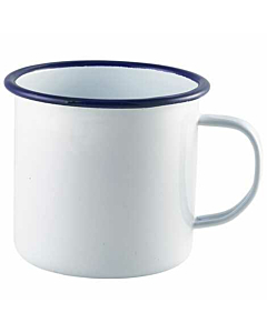 Enamel Mug White with Blue Rim 56.8cl/20oz