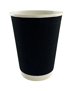 Zeus Packaging Black Ripple Cups 12oz