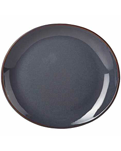 Terra Stoneware Rustic Blue Oval Plate 29.5 x 26cm