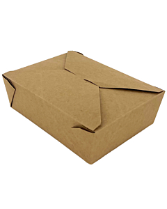 Zeus Packaging Medium Leakproof Brown Kraft Food Boxes No 8