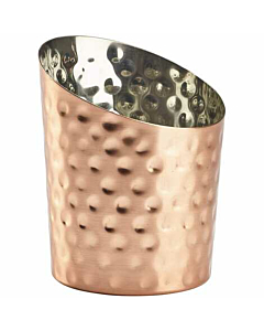 Hammered Copper Plated Angled Cone 9.5 x 11.6cm (Dia x H)