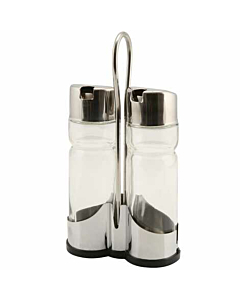 Genware Oil & Vinegar Set With Stand