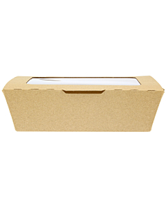 Zeus Packaging Compostable Kraft Medium Window Boxes