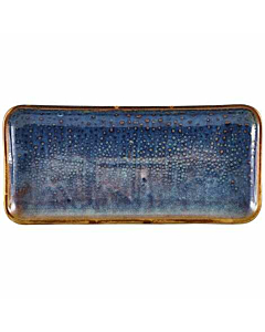 Terra Porcelain Aqua Blue Narrow Rectangular Platter 27 x 12