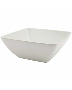 White Melamine Curved Square Bowl 26.2cm