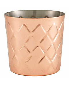 Diamond Pattern Copper Plated Serving Cup 8.5 x 8.5cm