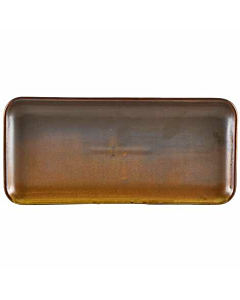 Terra Porcelain Rustic Copper Narrow Rectangular Platter 27