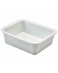 Genware Porcelain Fluted Rectangular Dish 16 x 13cm/6.25 x 5