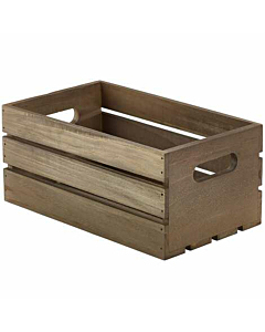 Wooden Crate Dark Rustic Finish 27 x 16 x 12cm