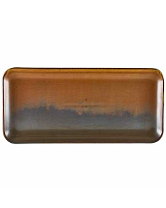 Terra Porcelain Rustic Copper Narrow Rectangular Platter 36