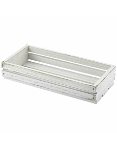 Wooden Crate White Wash Finish 25 x 12 x 5cm