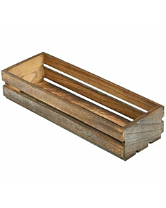 Wooden Crate Dark Rustic Finish 34 x 12 x 7cm